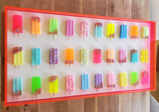 3D Resin Candy Inspired Wall Art: Handmade Pop Art Sculpture, Customizable Colors, 20x40 Canvas