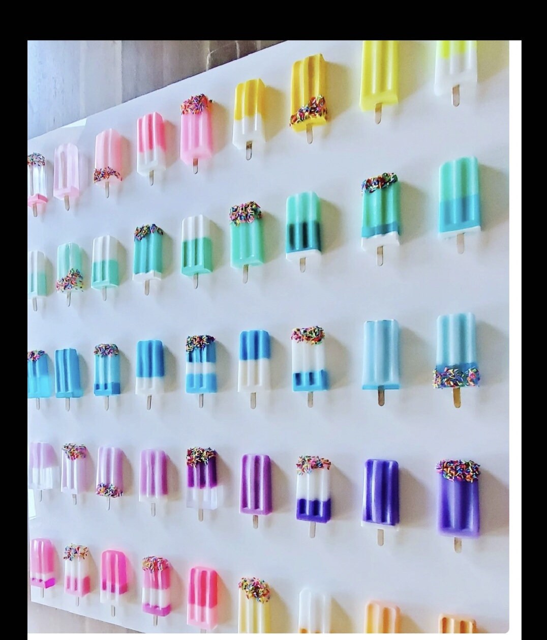 Rainbow Ombre Pop Art Popsicle Wall Hanging, Home Decor, 50 Popsicle Sculptures, Business Decor, Candy Wall Art, Modern Kitchen Wall Decor