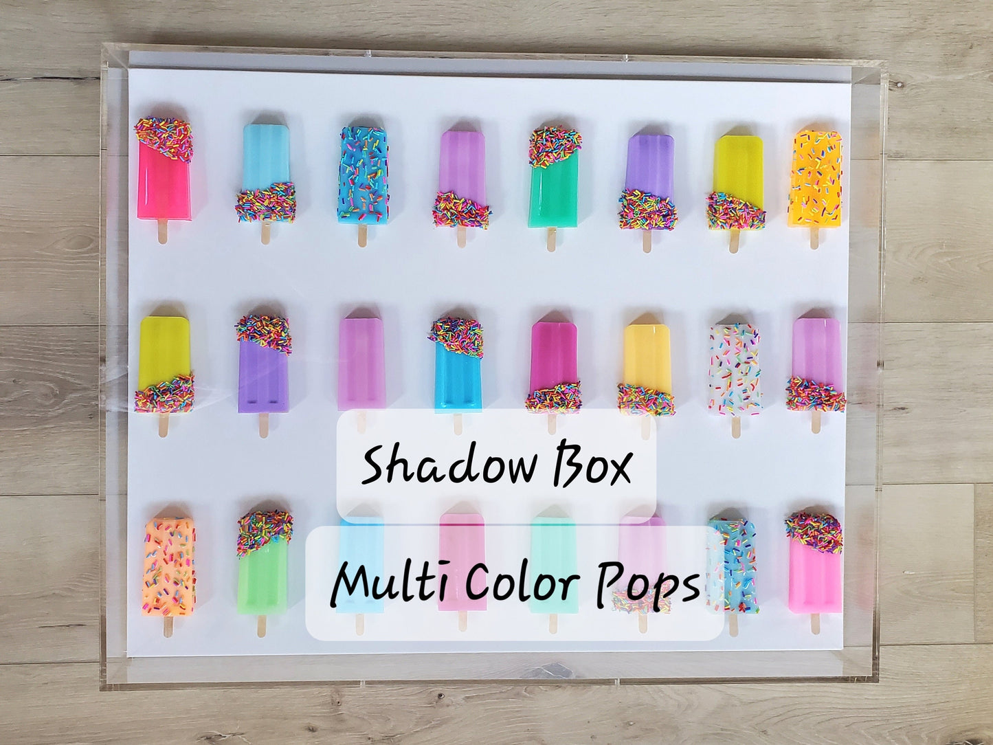 Resin Popsicle Pop Art Wall Decor: Handmade Shadow Box Acrylic