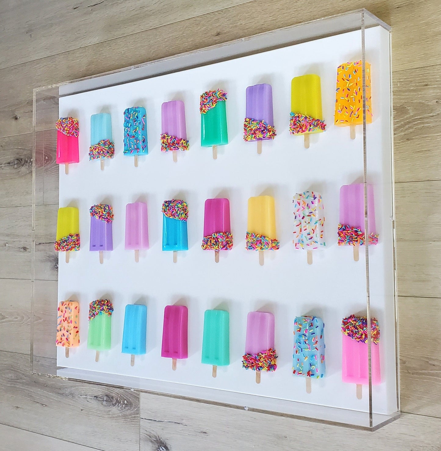 Pop Art Wall Decor. Rainbow Resin Popsicle Art for Modern Nursery Wall Decor, Interior Design Decor, Popular Design.