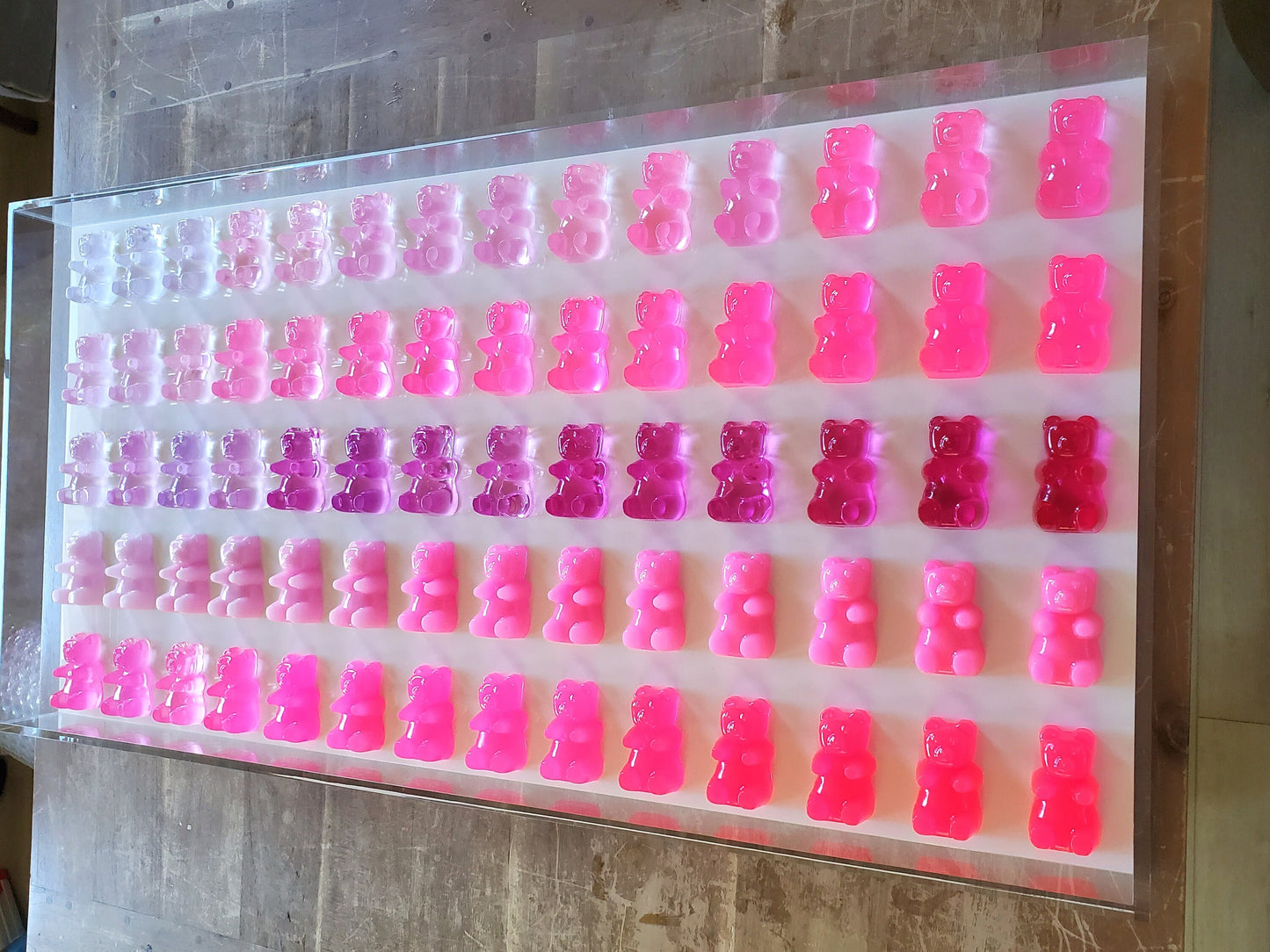 Bear Wall Decor, Modern Pop Art, 80 Resin Yummy Bears, Kitchen Wall Art, Game Room decor. Original Creator,Visual Pop Art