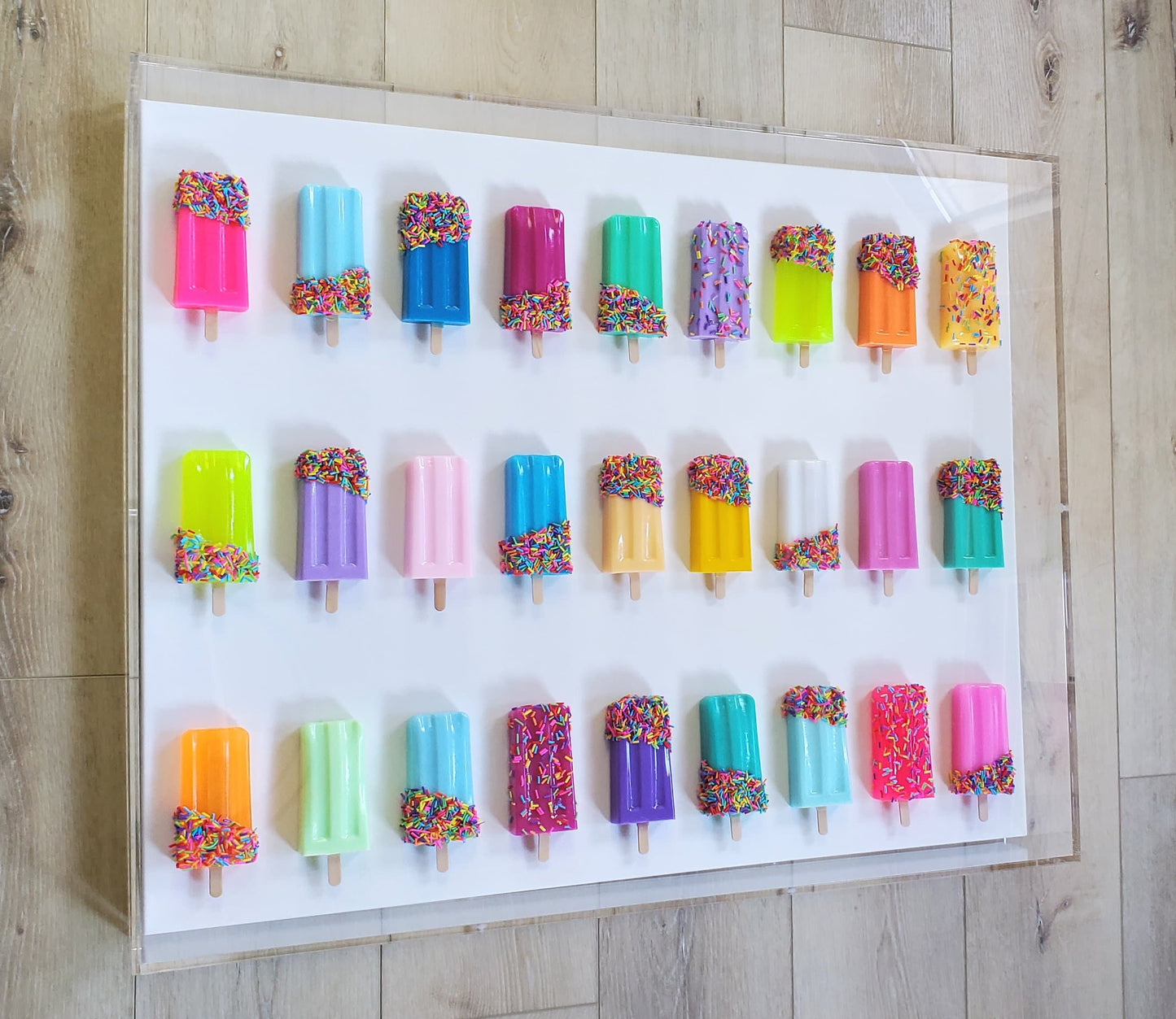 Pop Art Wall Decor. Rainbow Resin Popsicle Art for Modern Nursery Wall Decor, Interior Design Decor, Popular Design.
