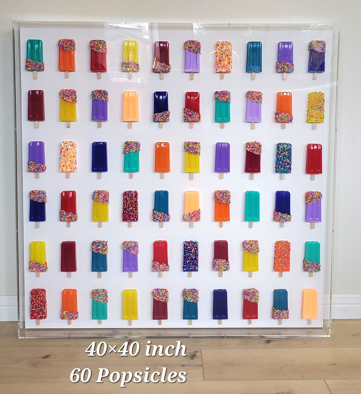 Rainbow Ombre Pop Art Popsicle Wall Hanging, Home Decor, 50 Popsicle Sculptures, Business Decor, Candy Wall Art, Modern Kitchen Wall Decor