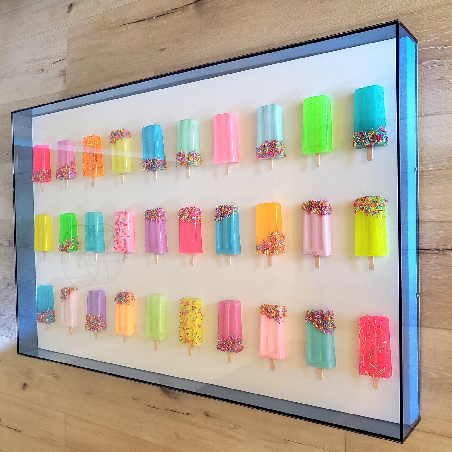 Pop Art Popsicle Wall Hanging, Home Decor,50 Popsicle Sculptures,Business Decor, Candy Wall Art, Modern Kitchen Wall Decor,Bright Visual Art