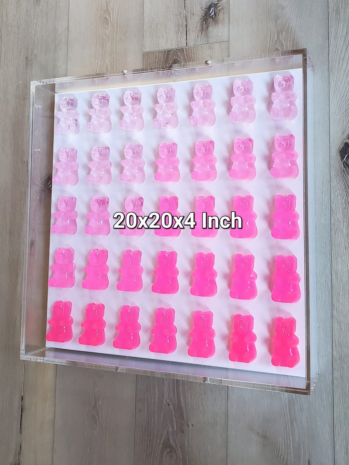 Pop Art Gummy Resin Bear Wall Decor, Modern Candy Shadow Box, Luxury Kitchen and Nursery Art