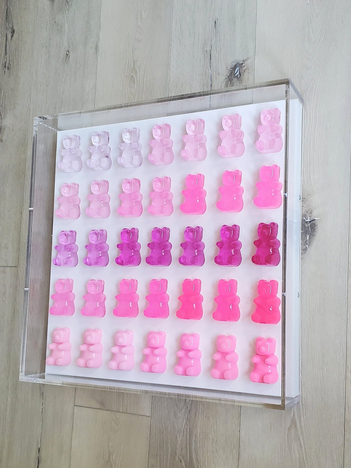 Pop Art Gummy Resin Bear Wall Decor, Modern Candy Shadow Box, Luxury Kitchen and Nursery Art