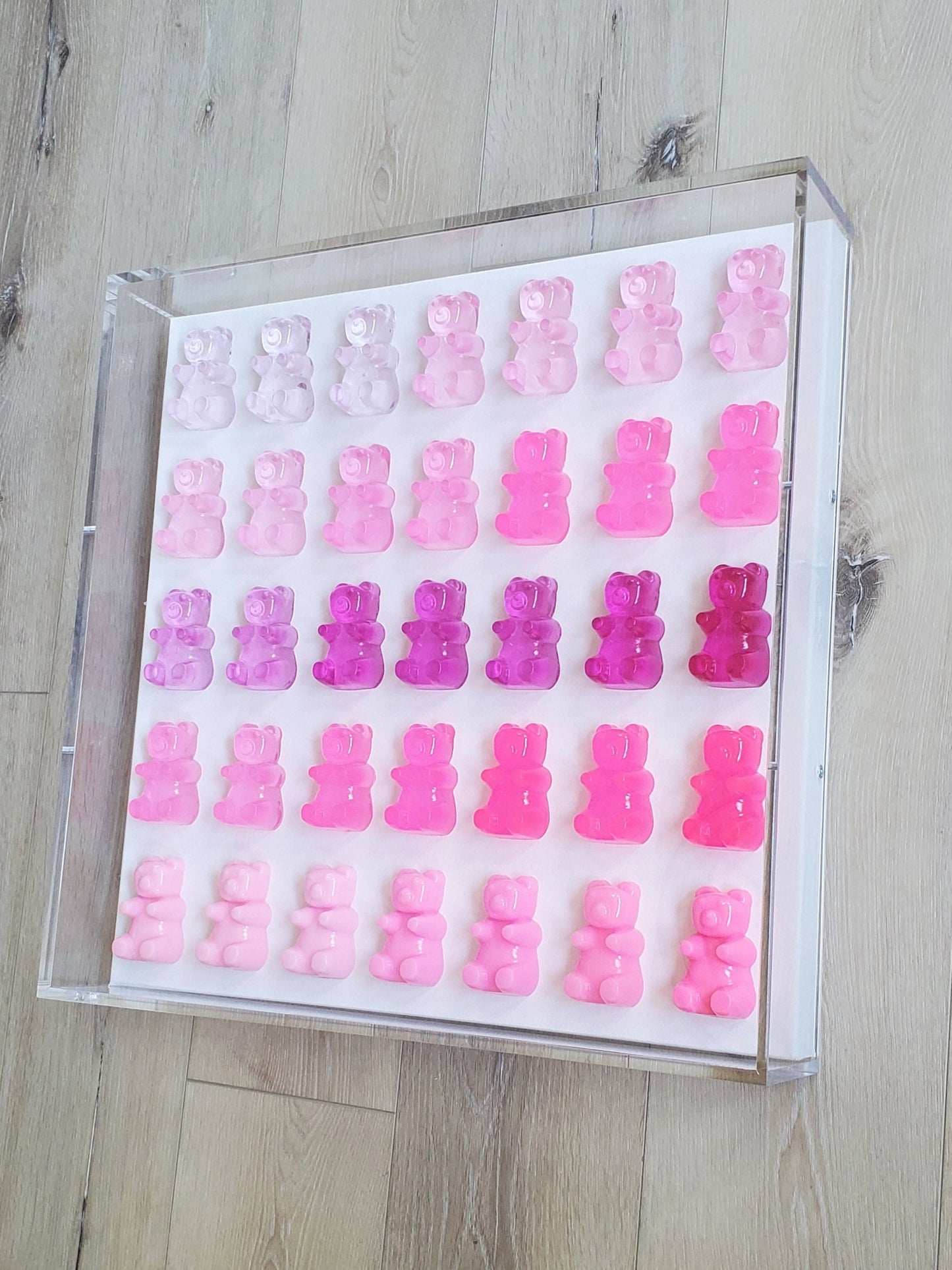 Pop Art Gummy Resin Bear Wall Decor, Modern Candy Shadow Box, Luxury Kitchen and Nursery Art