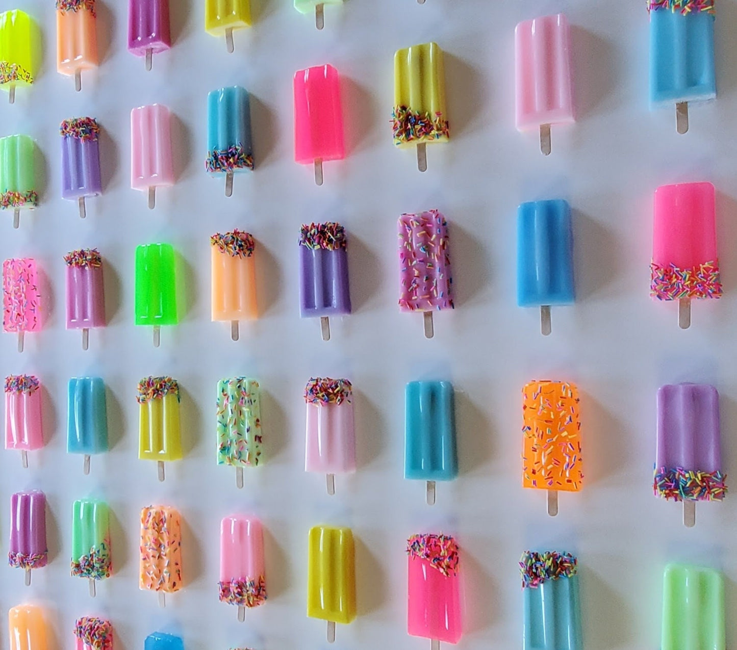 Colorful Ice Pop Sculpture, Modern Pop Art Shadow Box