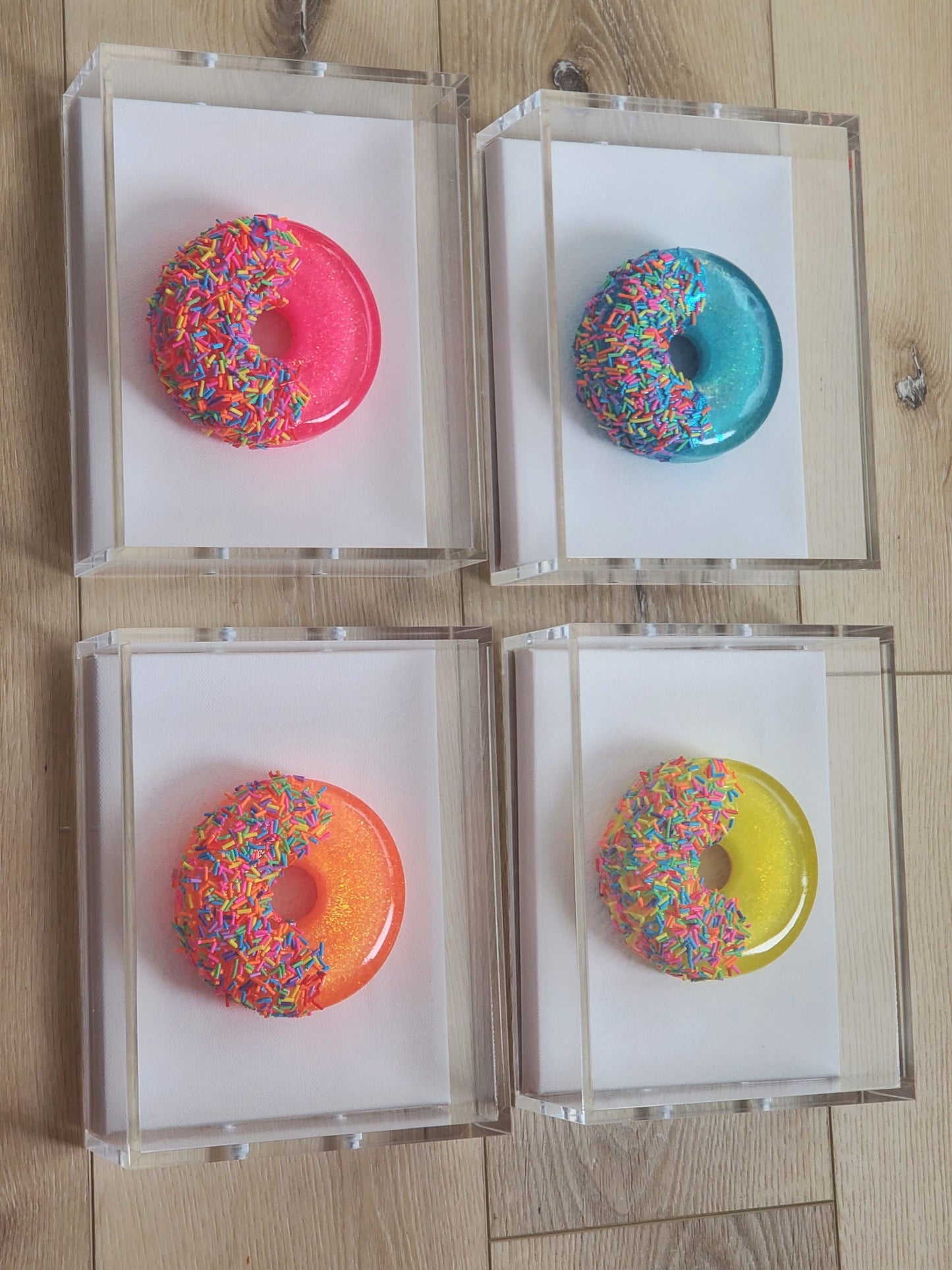 Colorful 3D Donut Wall Art, Modern Kitchen Decor, Gallery Wall Art, Whimsical Food Art, Candy-themed Living Room or Cafe Decor.