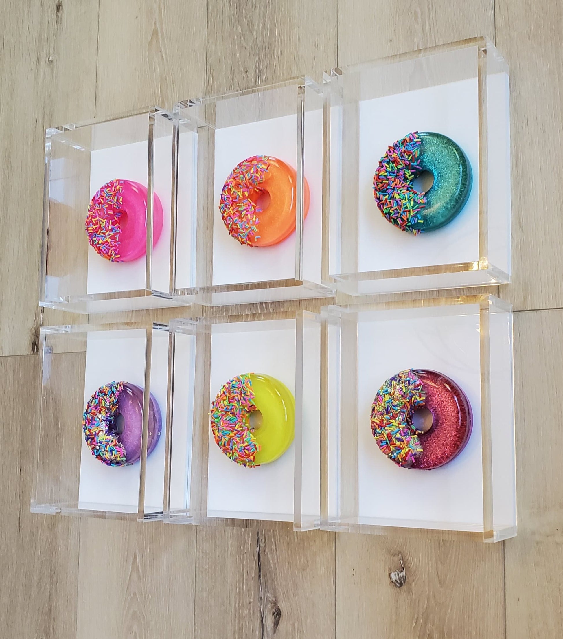 Colorful 3D Donut Wall Art, Modern Kitchen Decor, Gallery Wall Art, Whimsical Food Art, Candy-themed Living Room or Cafe Decor.