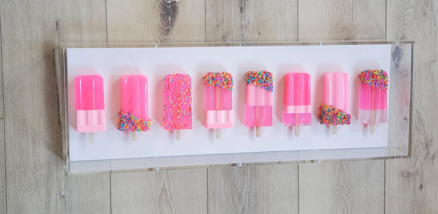 Modern Ice Cream Bar Wall Art Sculpture for Kitchen, Nursery, or Living Room Decor