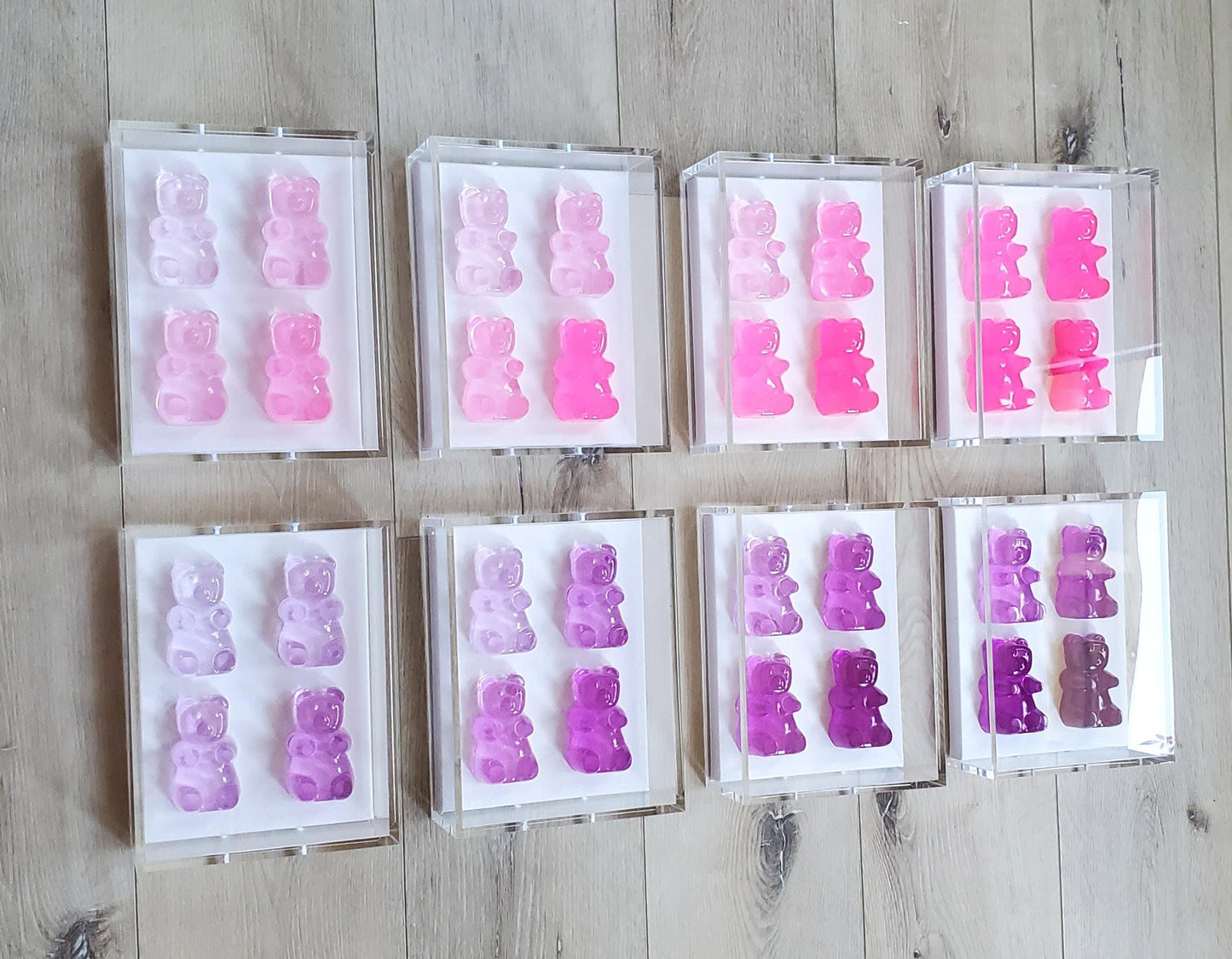 Gummy Bear Shadow Box Wall Art Set | Colorful Resin Sculpture | Playful Nursery, Living Room, Bedroom Decor | Kids Gift