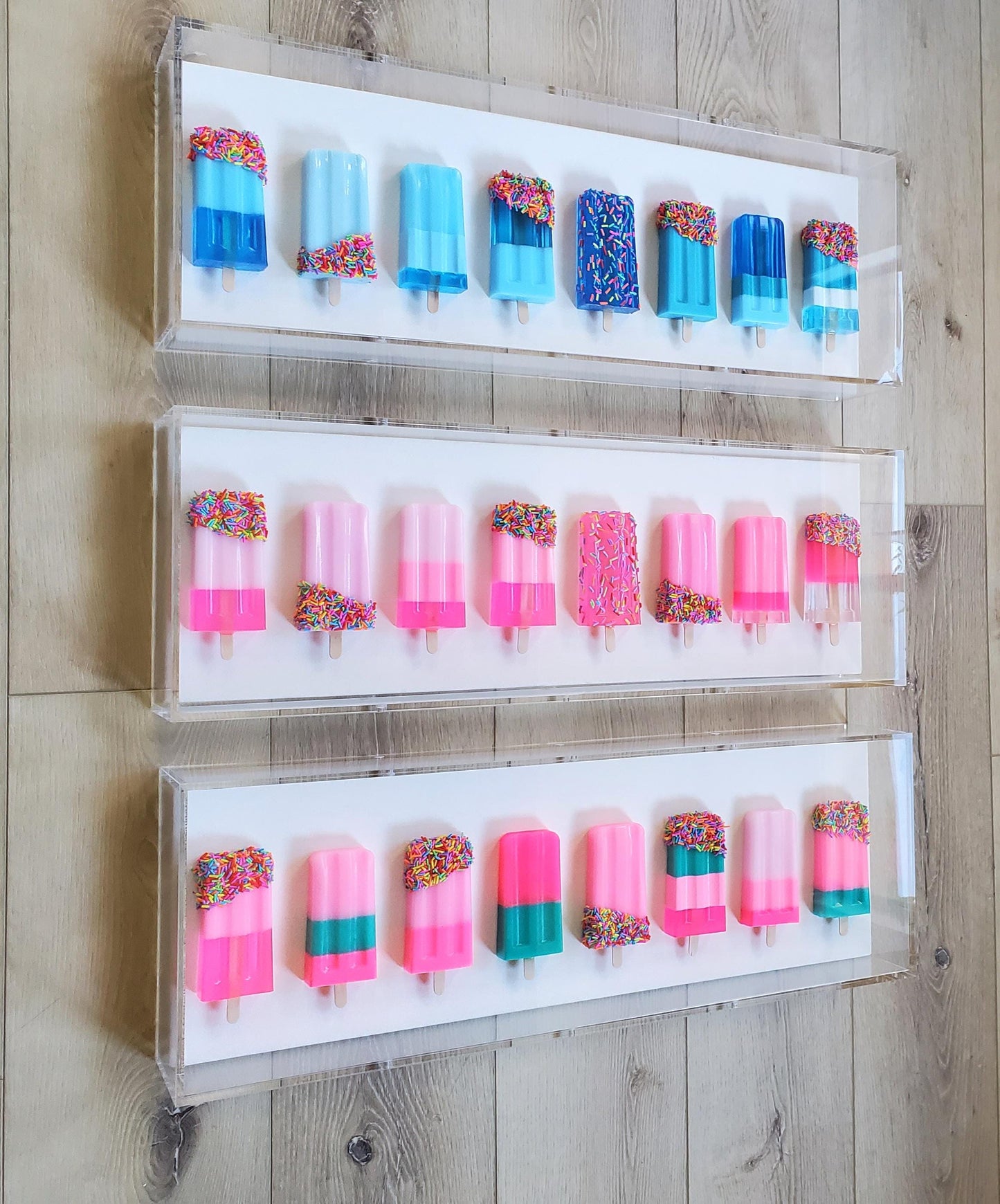 Customizable Resin Popsicle Wall Art: 3D Shadow Box Decor