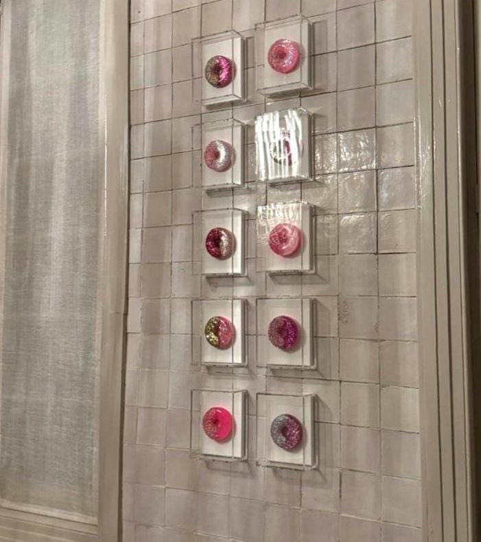 Colorful 3D Donut Wall Art, Modern Kitchen Decor, Gallery Wall Art, Whimsical Food Art, Candy-themed Living Room or Cafe Decor.