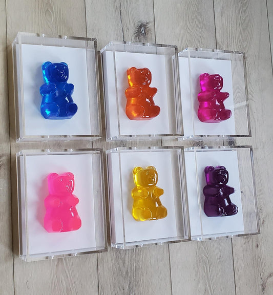 New Item, 1 Five inch resin bear in a Luxurious Shadow Box