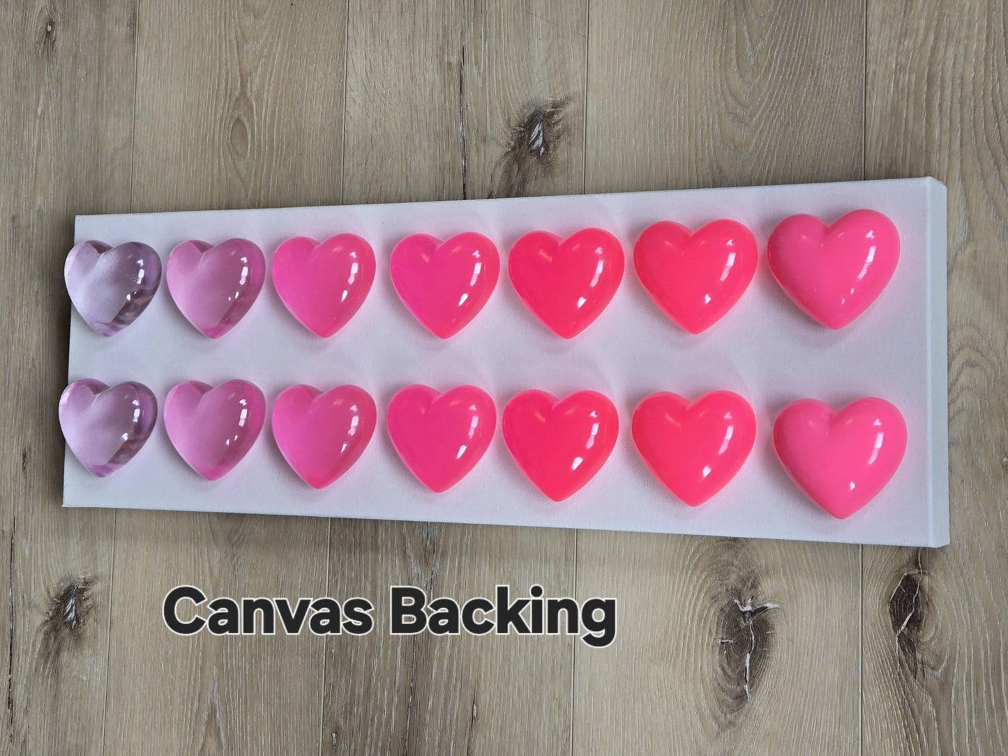 Resin Heart Shadow Box Art: Custom Color Pop Decor, 8x24