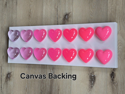 Resin Heart Shadow Box Art: Custom Color Pop Decor, 8x24