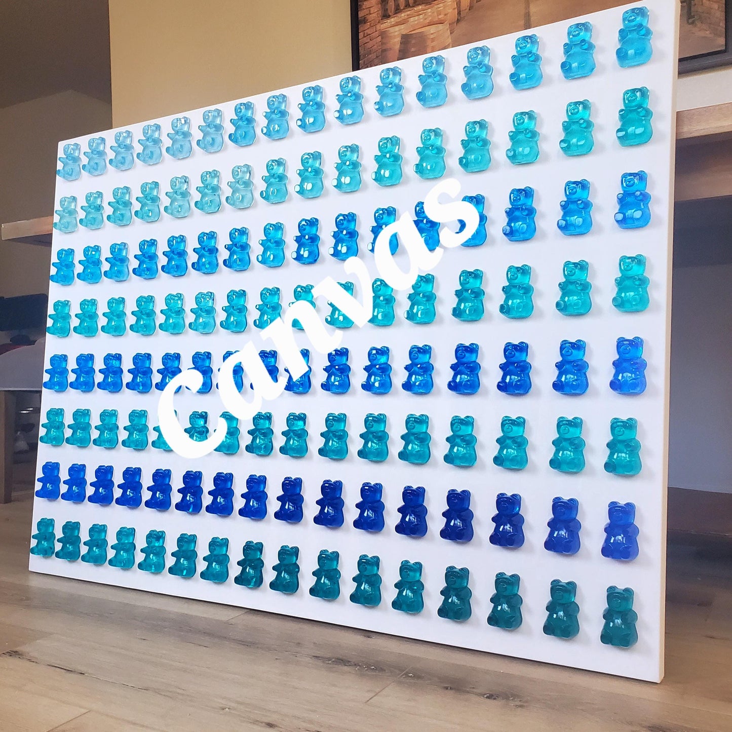 Canvas Wall Decor, Modern Pop Art,Rainbow 3D Gummy Bears, Kitchen Wall Art, Pop Art, Luxury Nursery decor, Candy Art, Retail, Gift.