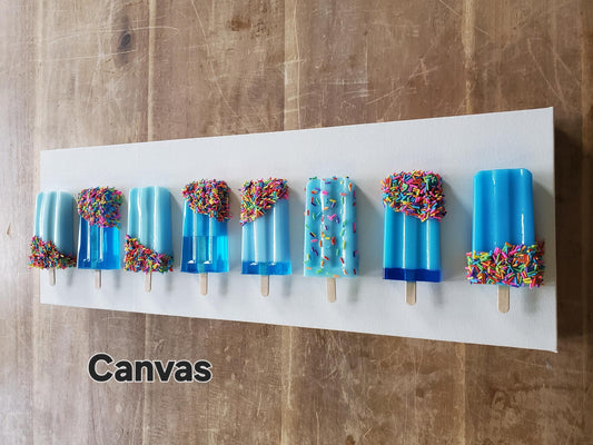Resin Ice Pop Wall Art, Custom Neon Kids Decor