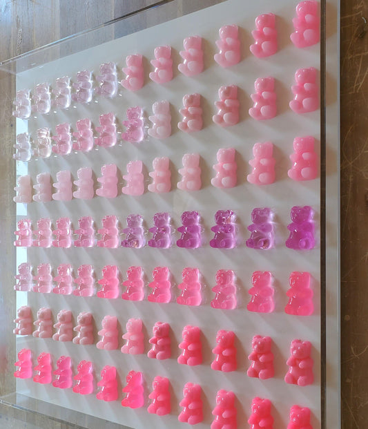 Giant Candy Gummy Bear Pop Art: Resin Candy Inspired Wall Decor - Acrylic Shadow Box