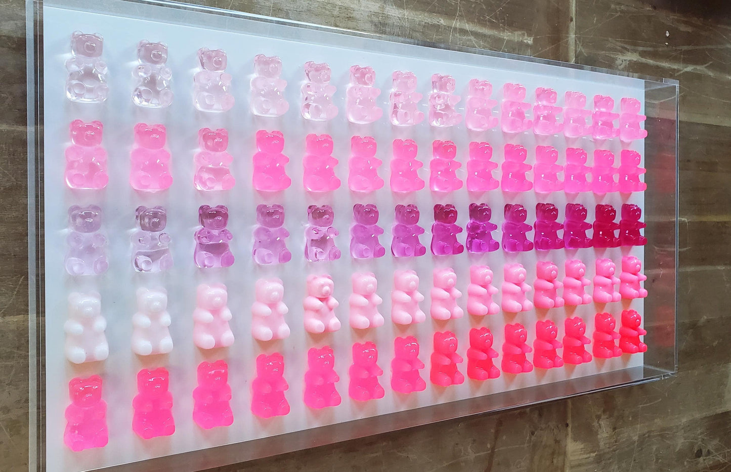 Giant Candy Bear Pop Art: Resin Candy Inspired Wall Decor - Acrylic Shadow Box