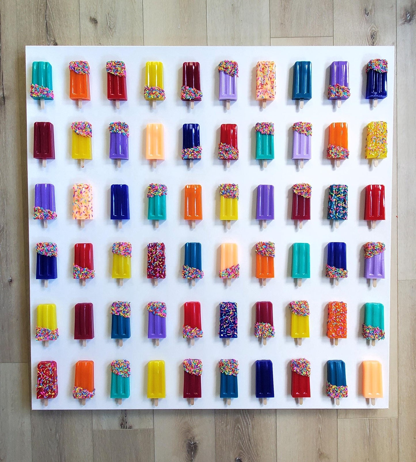 Colorful Pop Art Popsicle Wall Decor, Unique Resin Kitchen and Nursery Art