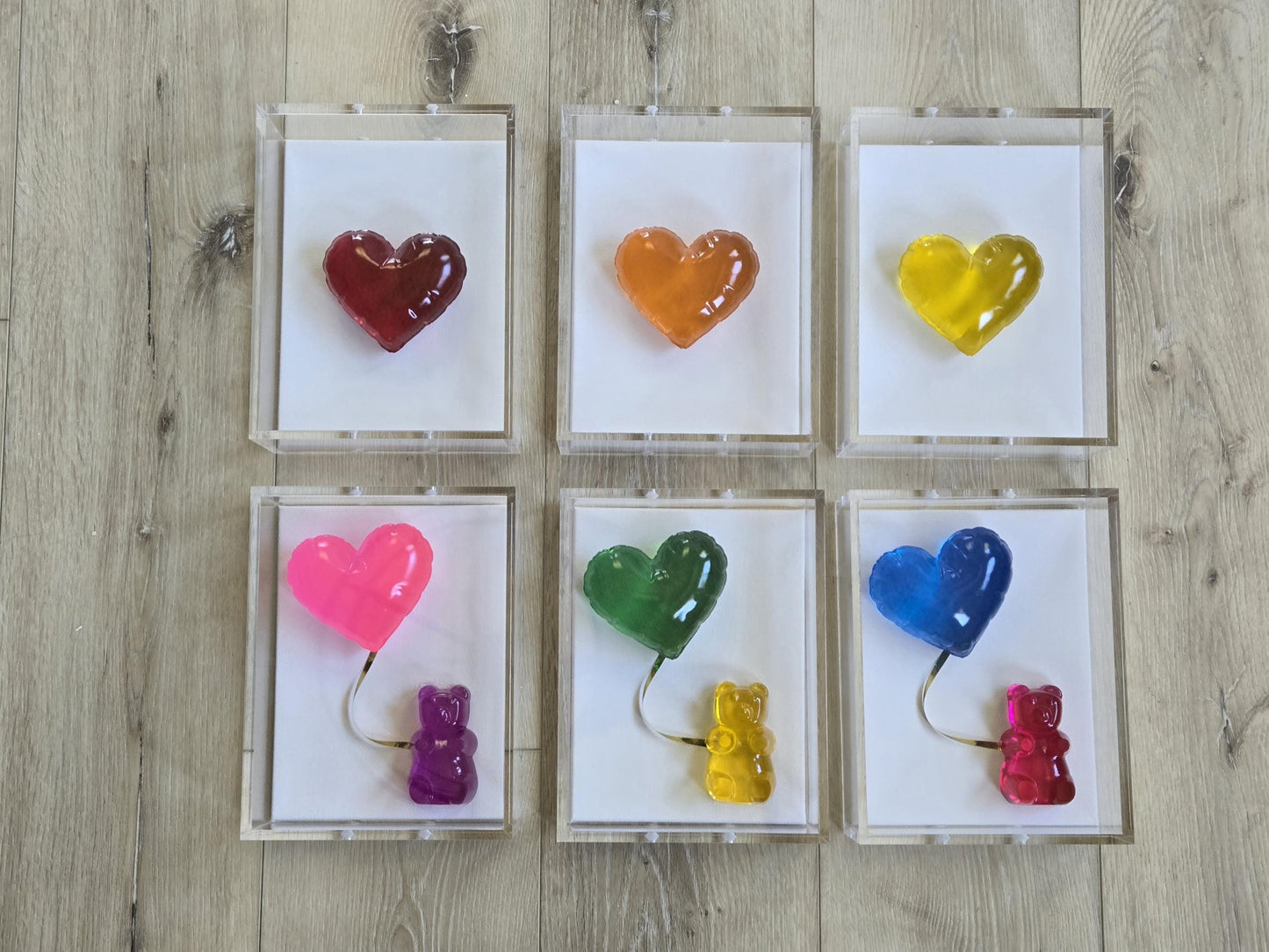 Resin Heart Balloon Wall Art: Boho Nursery Decor Shadow Box