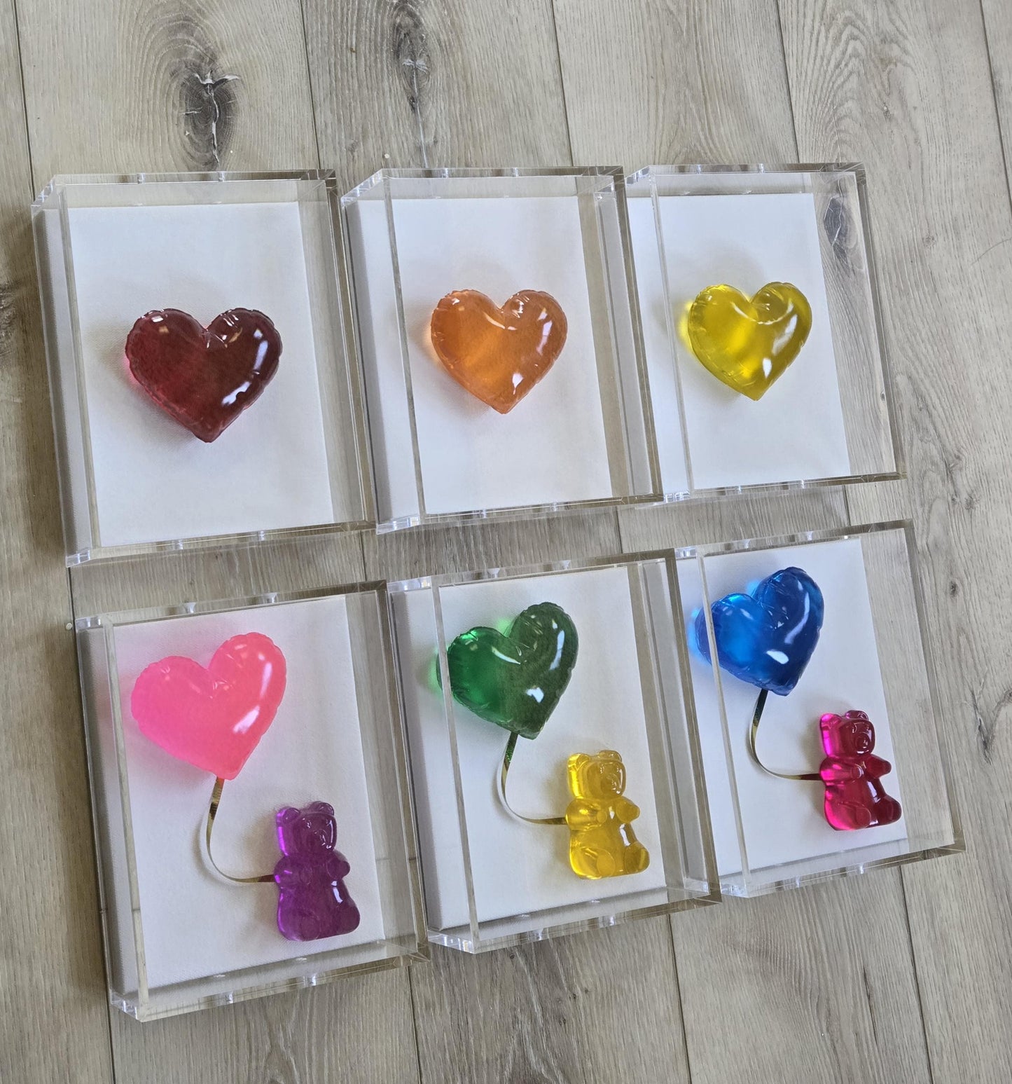 Resin Heart Balloon Wall Art: Boho Nursery Decor Shadow Box