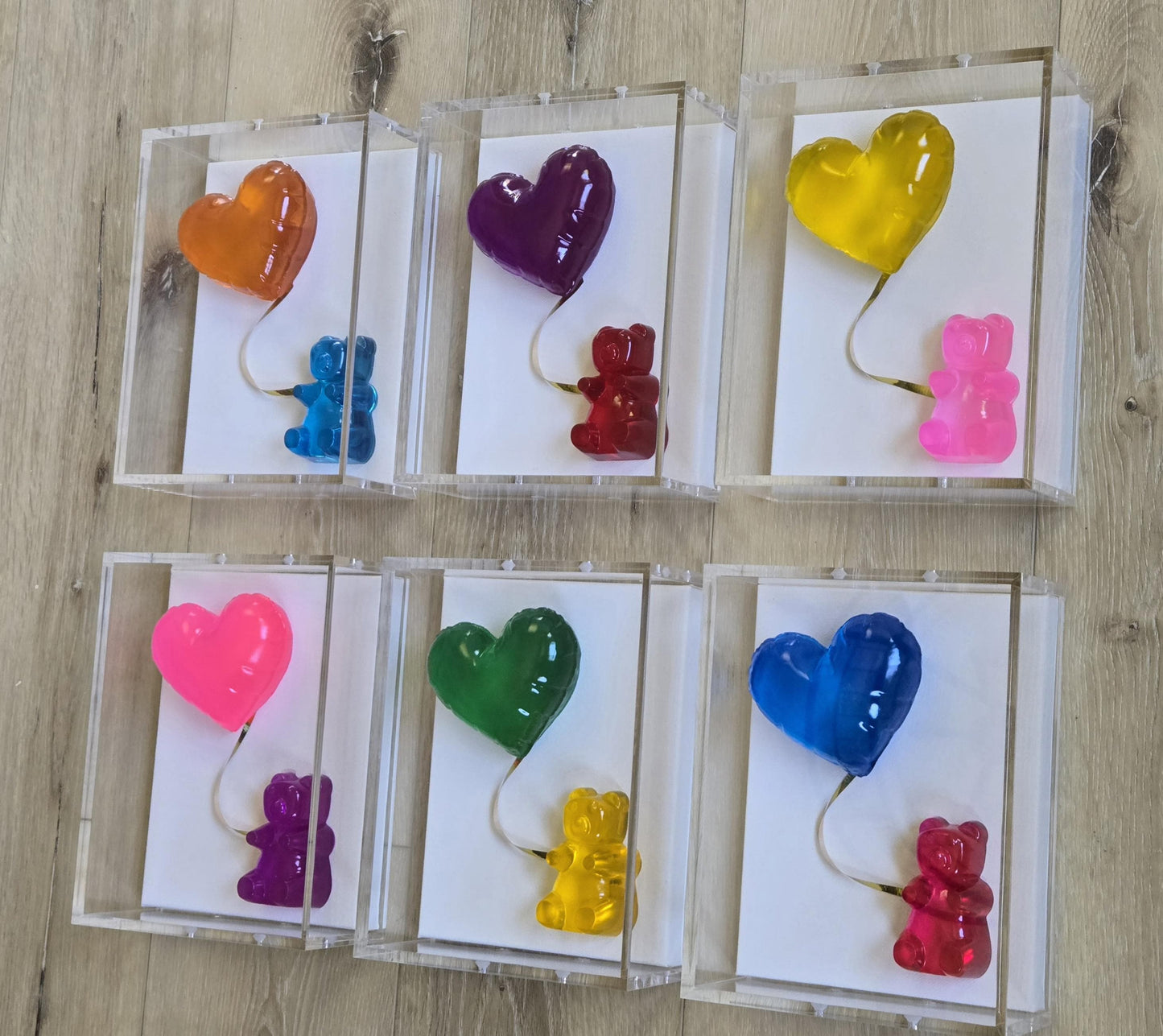 Resin Heart Balloon Wall Art: Boho Nursery Decor Shadow Box