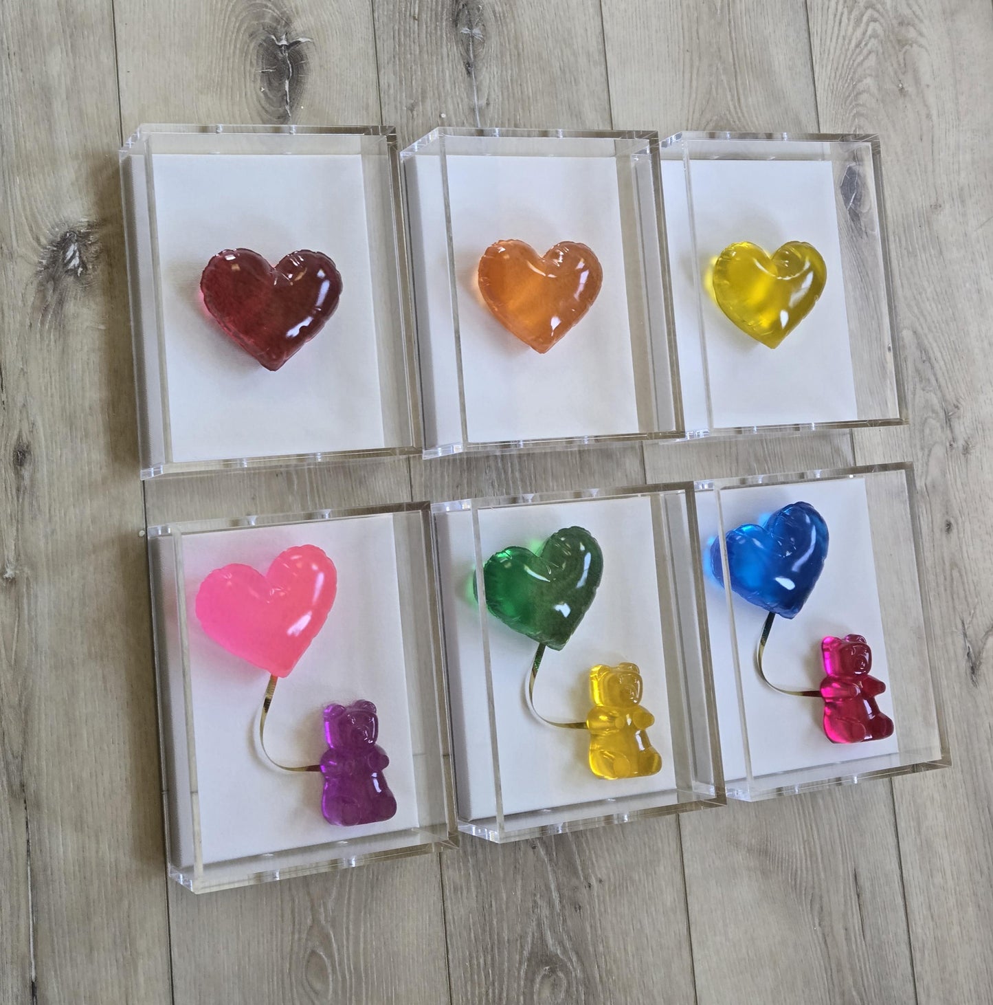 Resin Heart Balloon Wall Art: Boho Nursery Decor Shadow Box