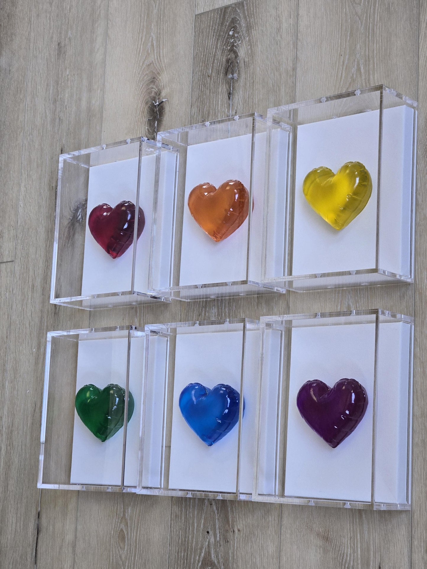 Resin Heart Balloon Wall Art: Boho Nursery Decor Shadow Box