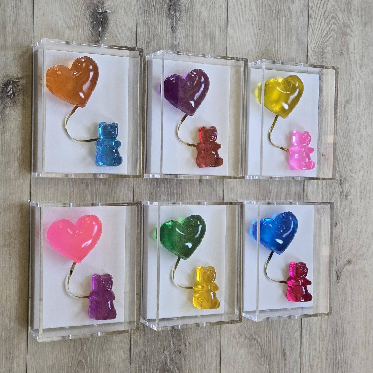Resin Heart Balloon Wall Art: Boho Nursery Decor Shadow Box