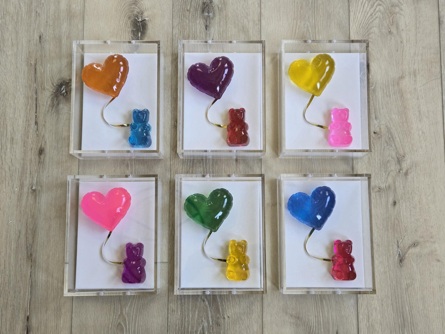Resin Heart Balloon Wall Art: Boho Nursery Decor Shadow Box