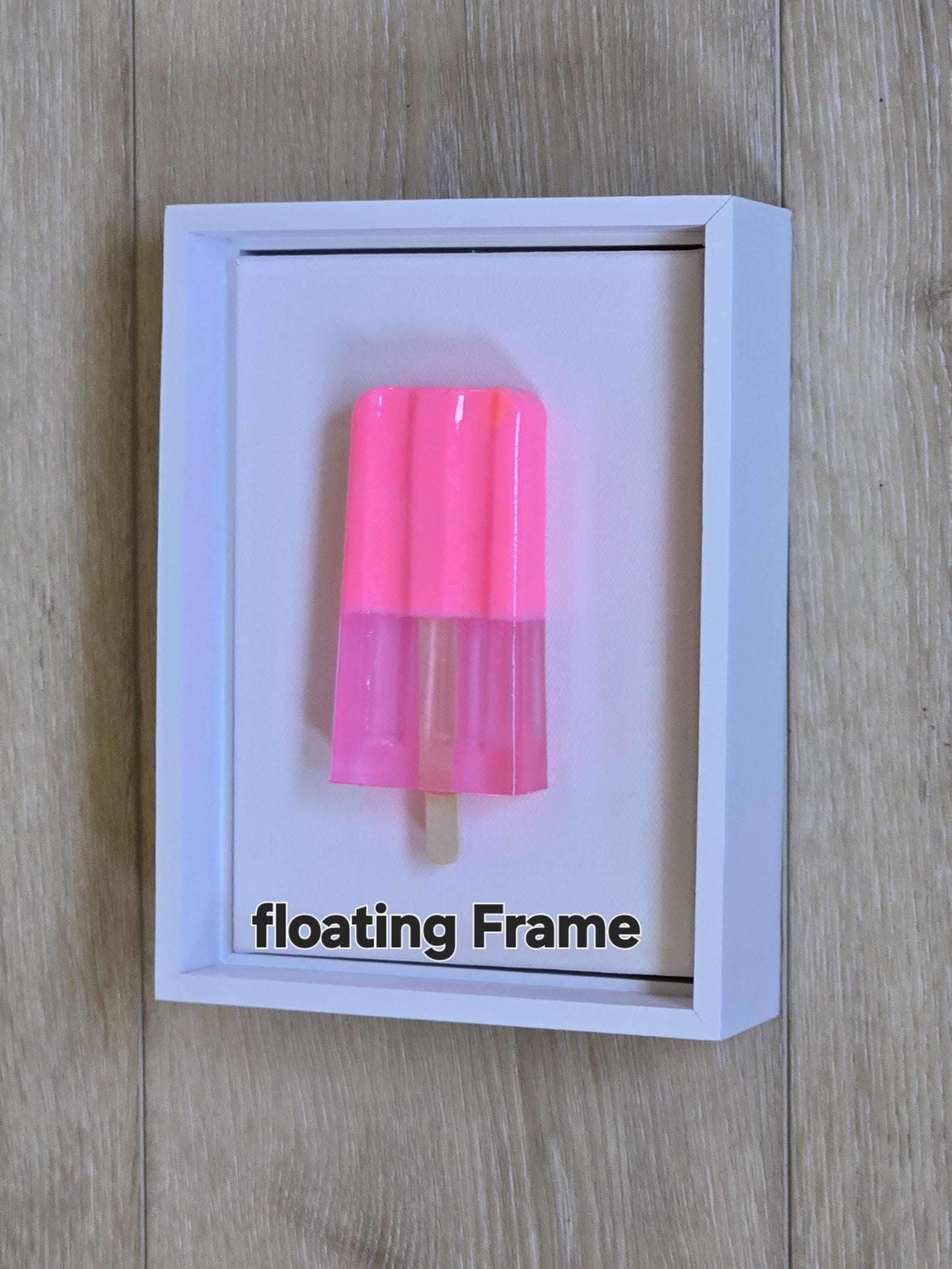 Resin Popsicle Wall Art: Modern Pop Sculpture in Acrylic Frame