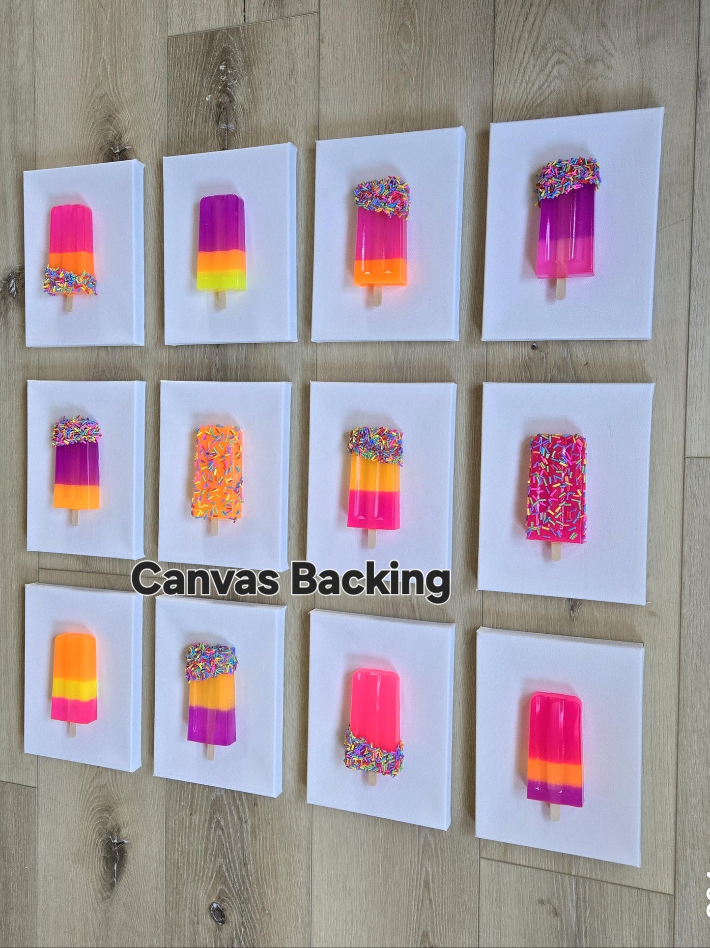 Resin Ice Cream Bar Sculpture: Whimsical Acrylic Shadow Box Art