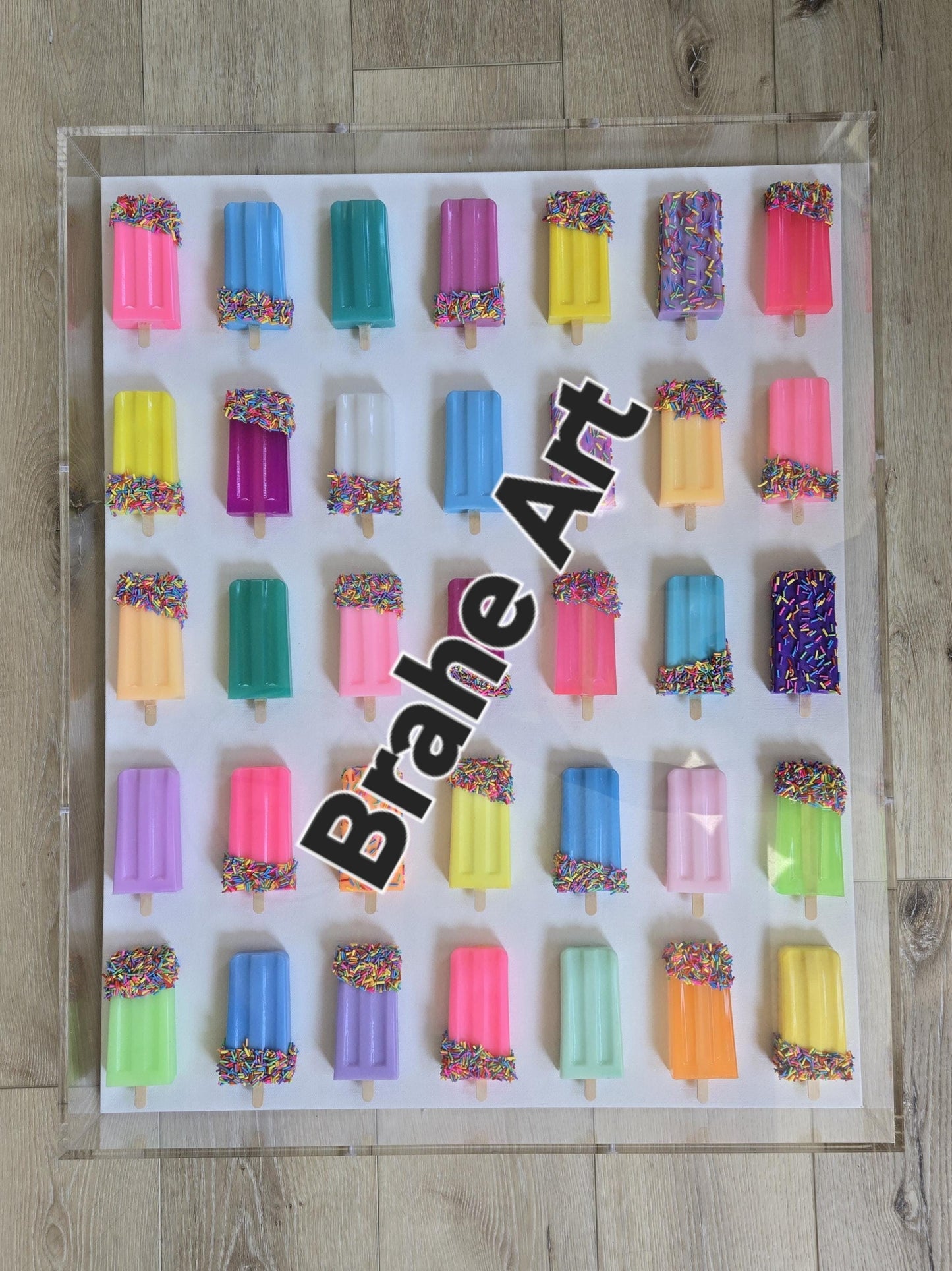 Resin Popsicle Pop Art Wall Decor: Handmade Shadow Box Acrylic