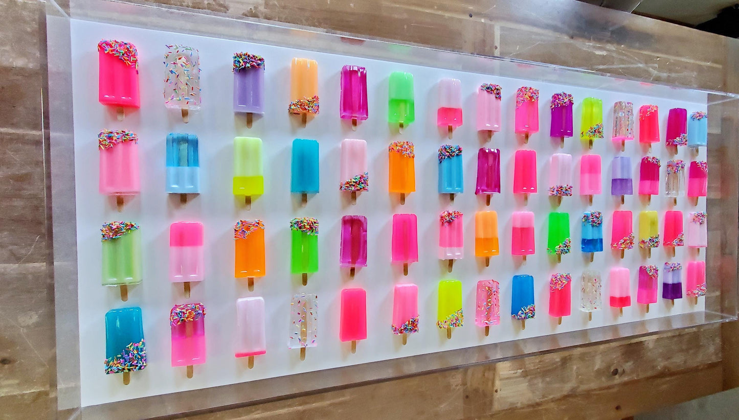 Pop Art Popsicle Wall Hanging, Home Decor, Resin Popsicle Sculptures, Business Decor, Candy Wall Art, Modern Kitchen Wall Decor, Photo Wall