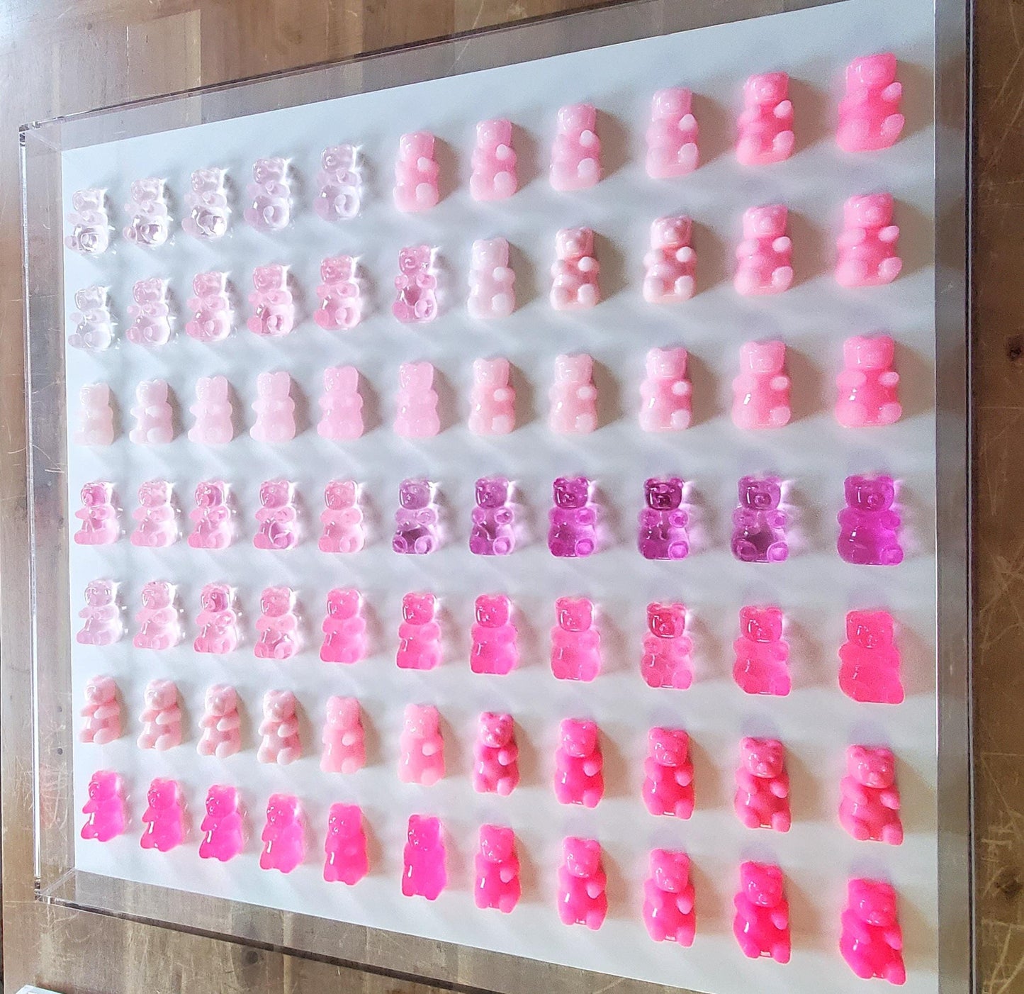 Resin Gummy Bear Wall Art: Modern Pop Sculpture, Candy Colors