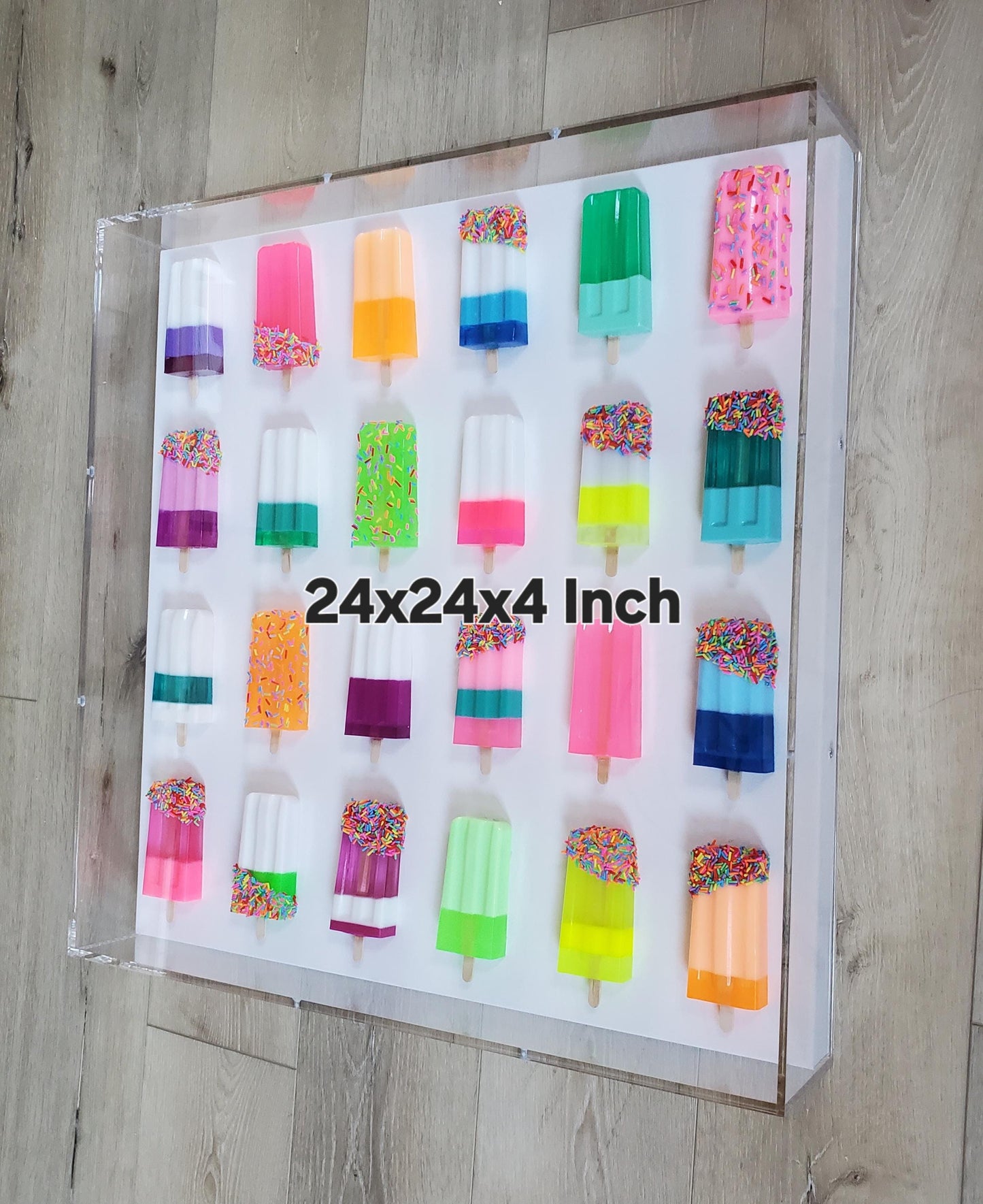 Popsicle Wall Art, Pop Art Sculptures, Kitchen Decor, Nursery Art, Teenagers Room Decor, Acrylic, Neon Rainbow Art,Retro Art, Candy Artwork.