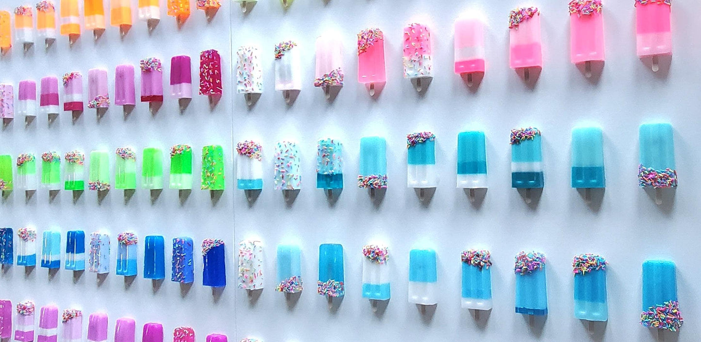 3D Ice Lolly Sculpture Shadow Box Wall Art: Whimsical Nursery Art