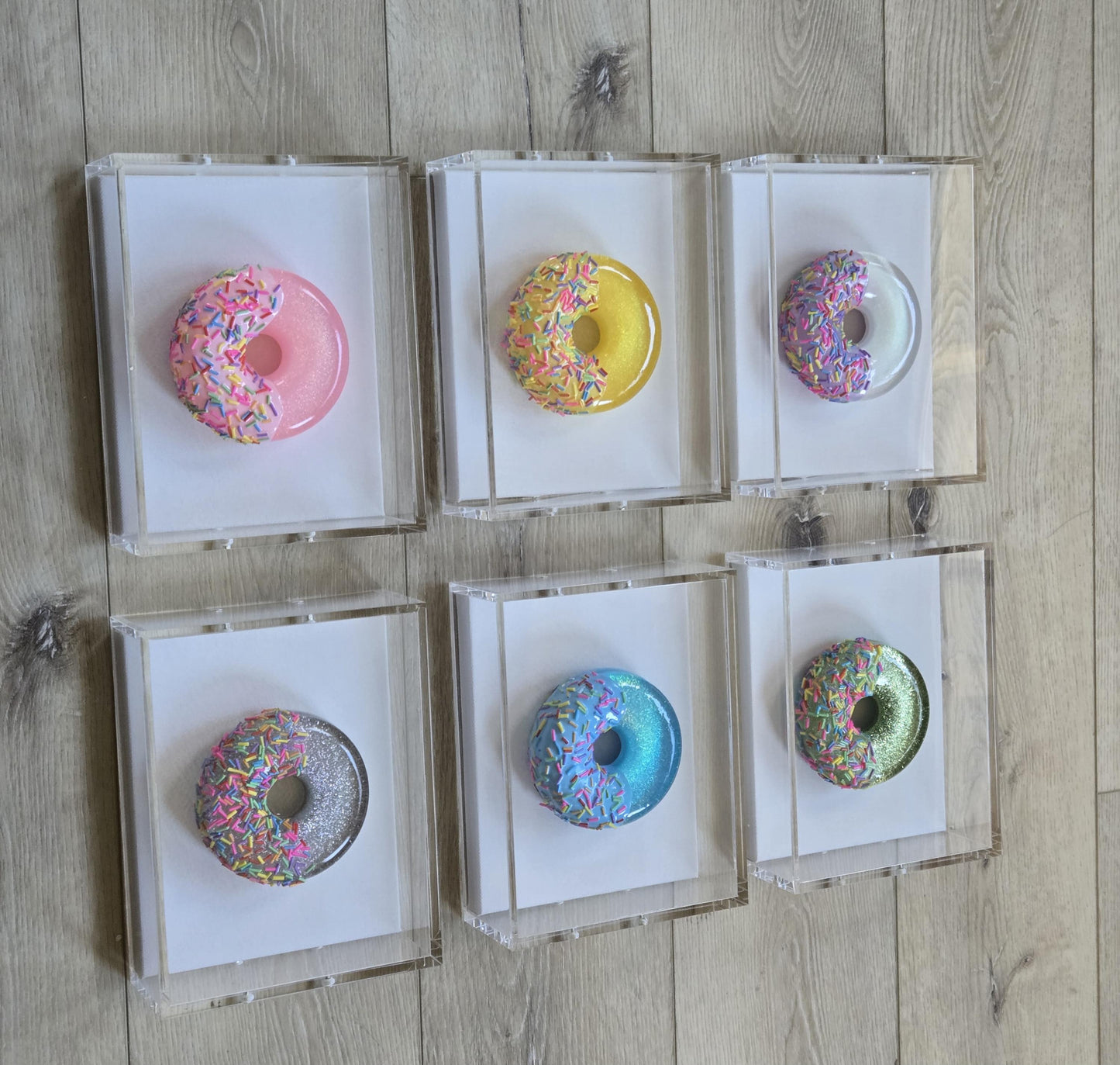 Resin Donut Shadow Box Art: Whimsical Pop Art Decor