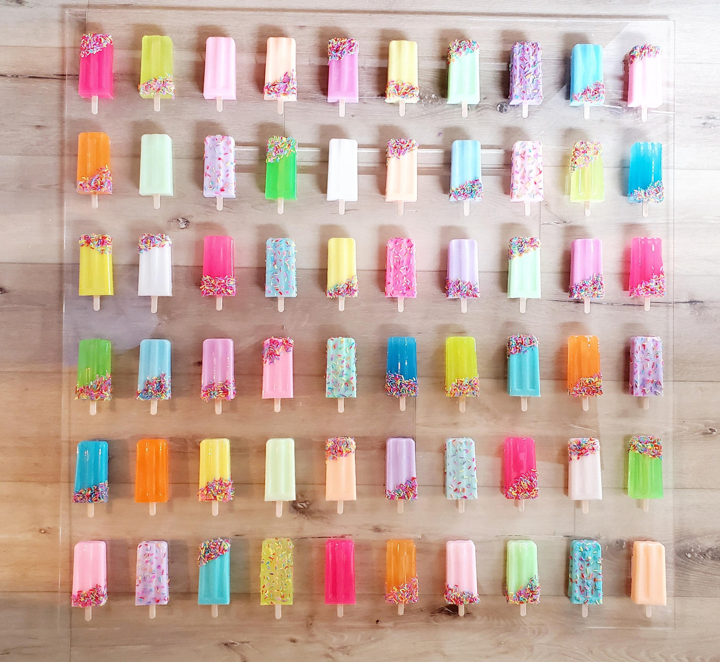 Exclusive Custom 3D Popsicle Wall Art | Luxury Resin Ice Pops Sculpture on Thick Polished Acrylic | Original Bespoke Home Decor