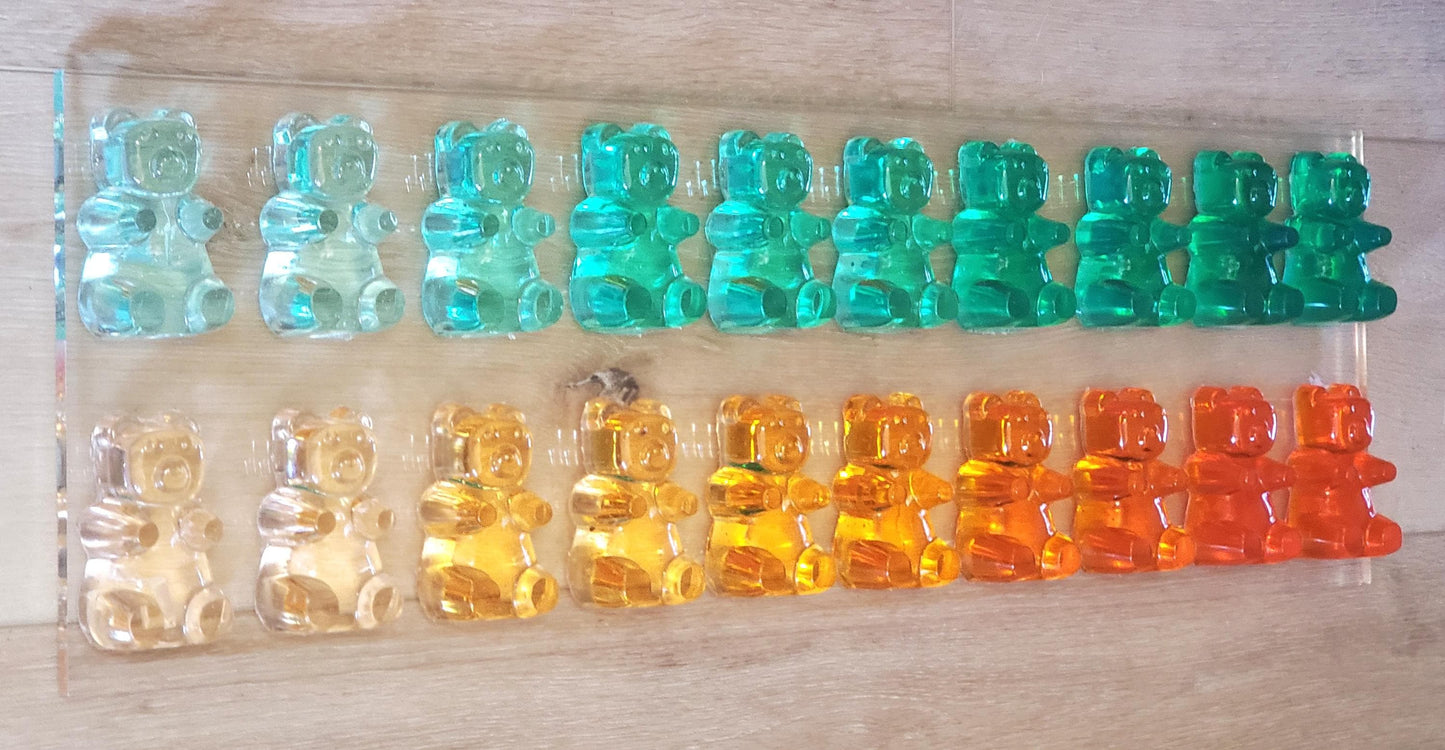 Resin Candy Bear Shadow Box Art: Whimsical Kids Room Decor (24x8x3 inch Frame Size)