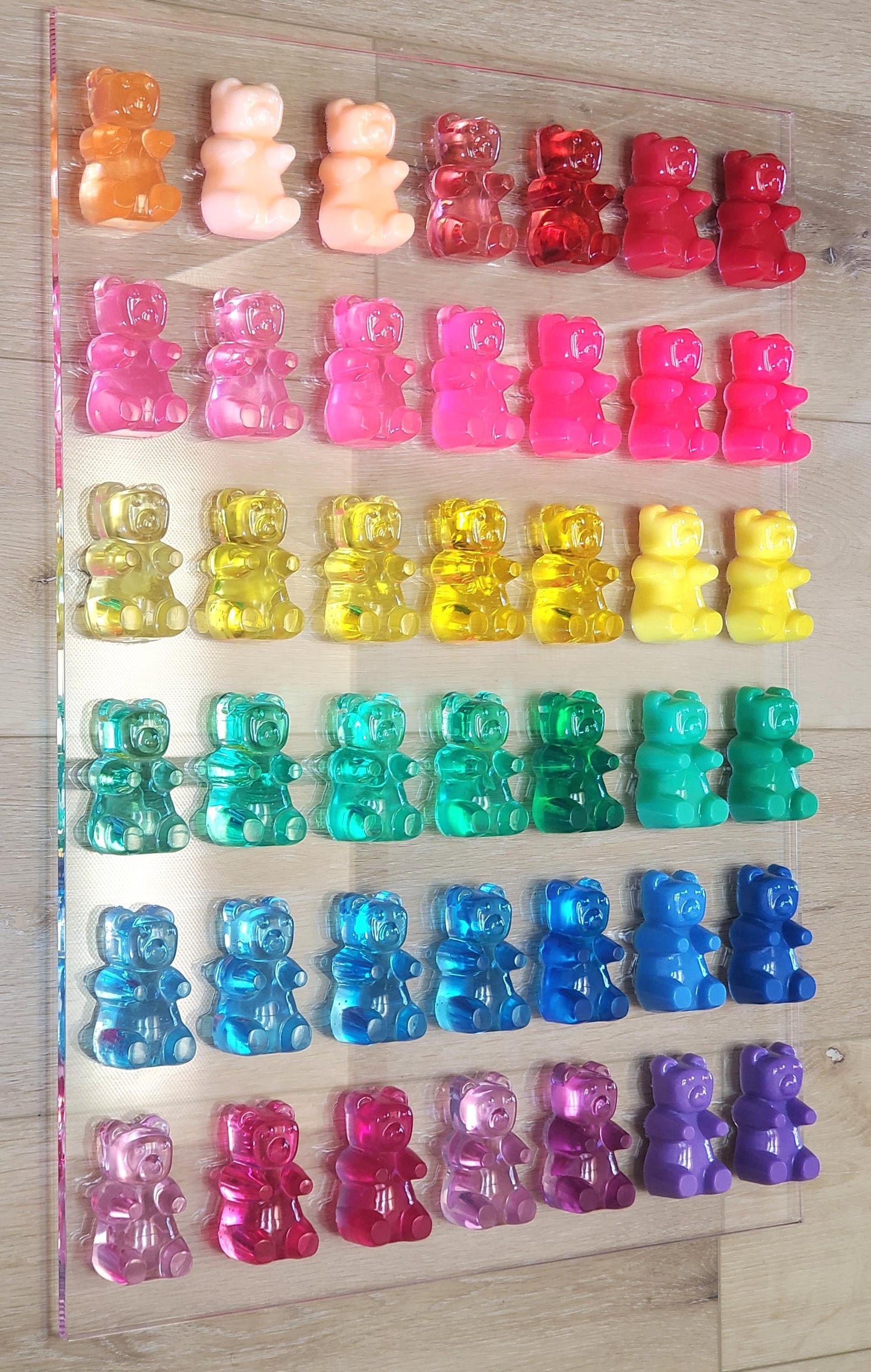 Vibrant Candy Resin Bear Wall Art: Custom Design Decor Sculpture