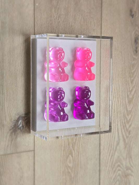 Whimsical Candy Bear Wall Hanging, Modern Pop Art Sculpture, Home Decor Gift