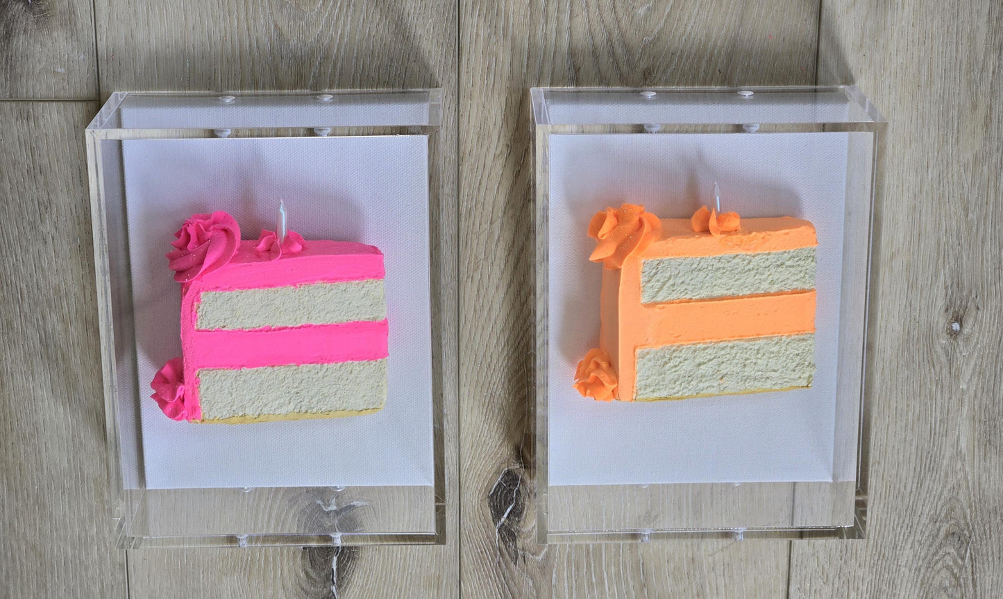 Cake Slice Wall Art Shadow Box Art – 3D Kitchen Decor, Dinning Rooms, Birthday Gift,