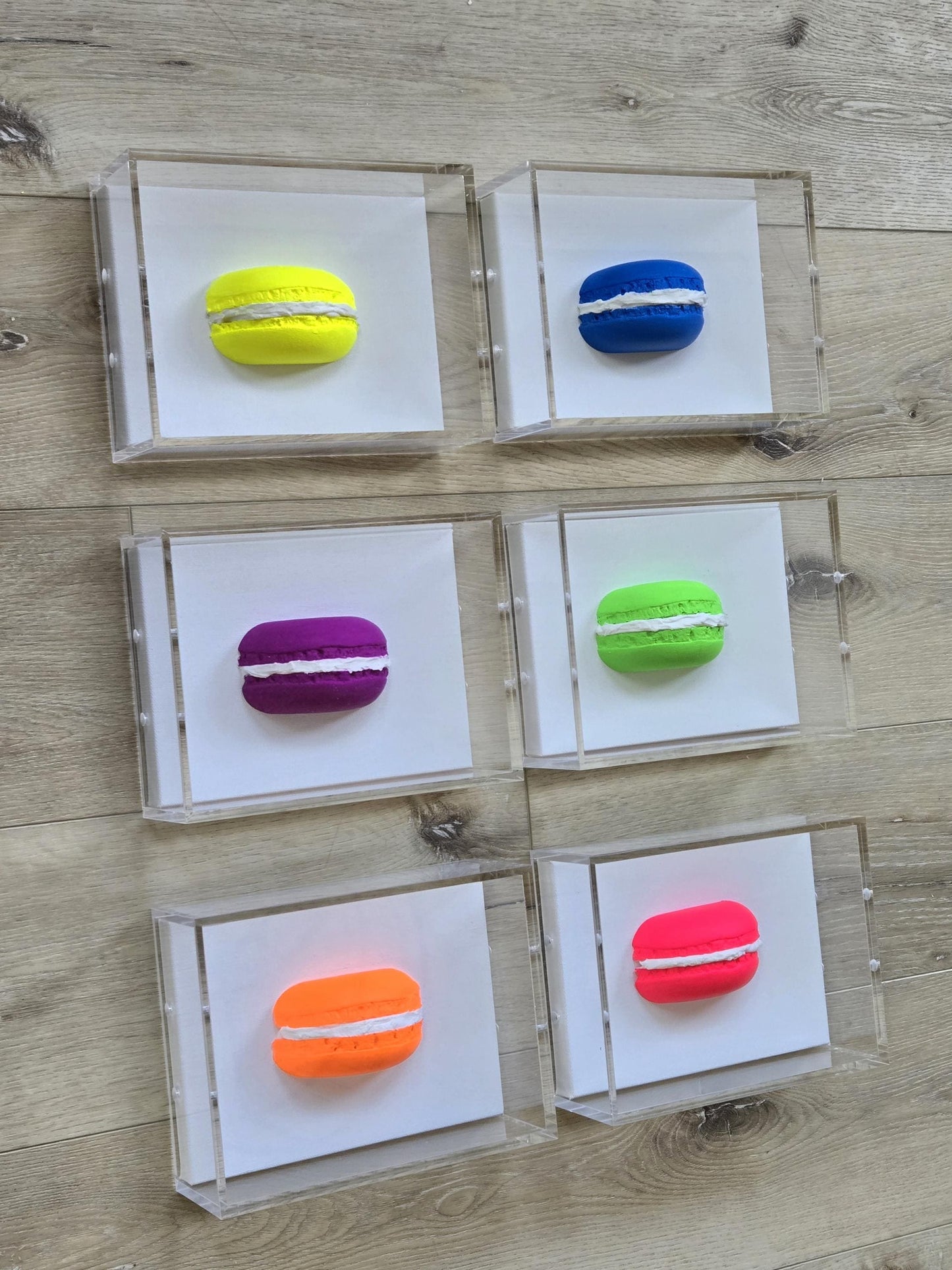 3D Macaroon Shadow Box Art – Whimsical Resin Kitchen Decor (8x6x3 Inch)