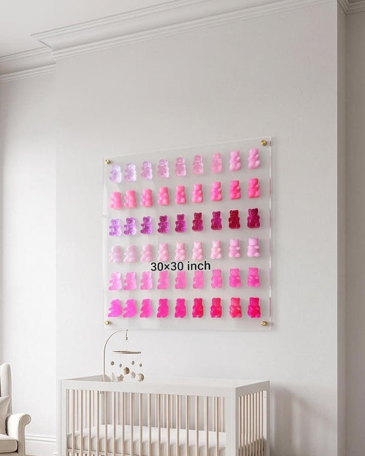 Vibrant Large Resin Bear Wall Art: Whimsical Framed Modern Wall Decor