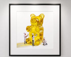 Gummy Bear Fine Art Print | Bright Candy Pop Art Wall Decor | Modern Kitchen Decor | Whimsical Miniature Chef Wall Art
