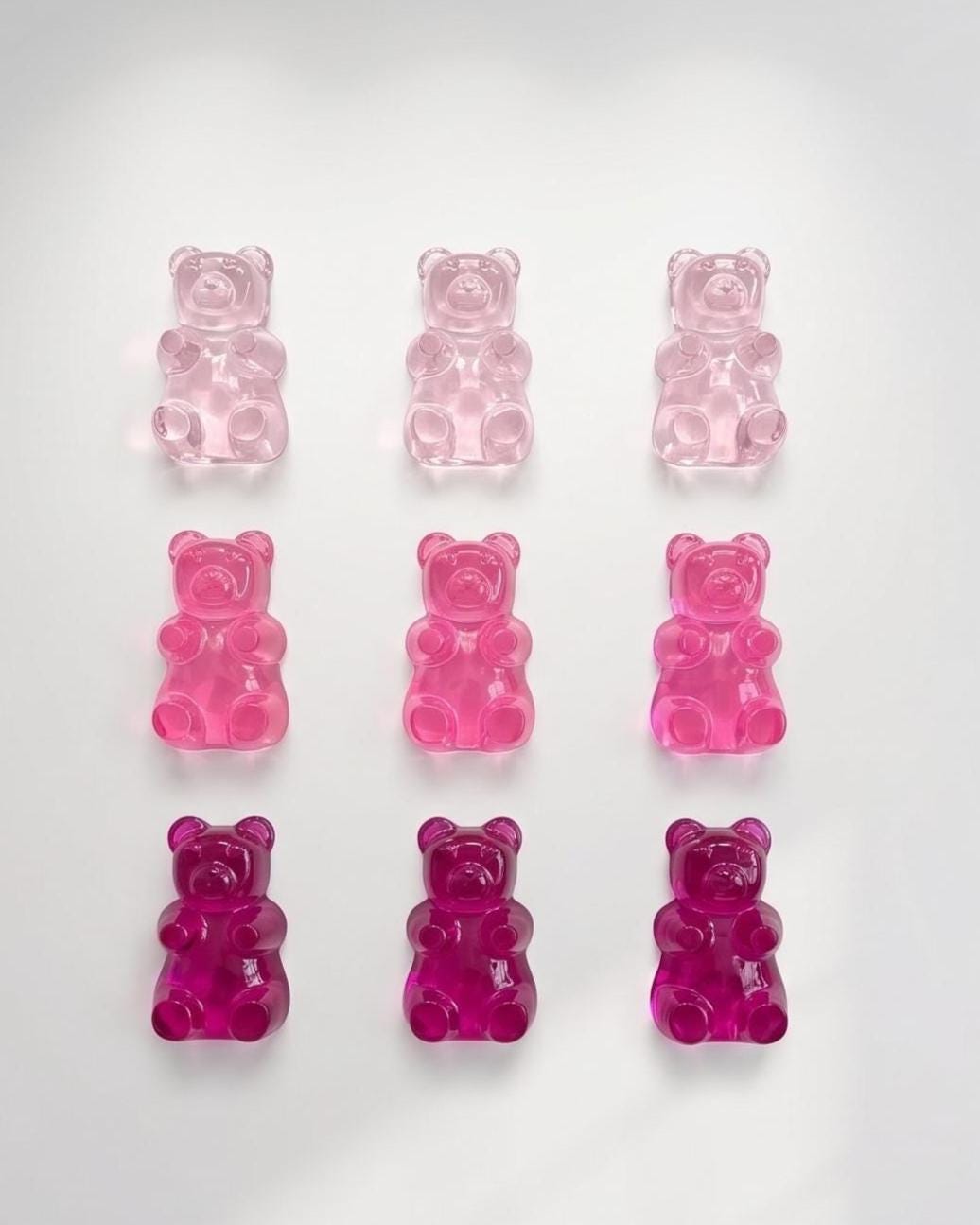 Gummy Bear Art | 3D Translucent Pop Art Sculpture | Colorful Modern Wall Decor | Nostalgic Candy Room Accent | 5 Inch